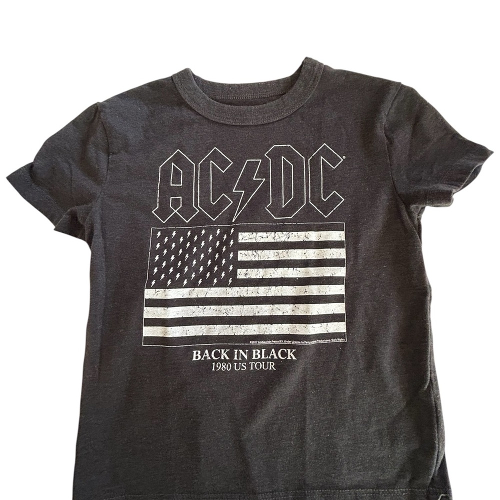AC/DC Kids Charcoal Flag Graphic Tee